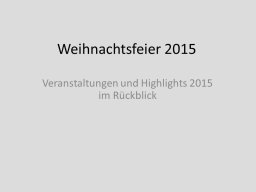 Jahresrückblick 2015